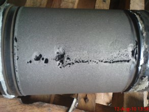 Corrosion par piqures sur la surface externe d’un cylindre