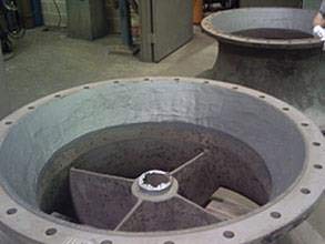 Restored suction bell using Belzona 1311 (Ceramic R-Metal)