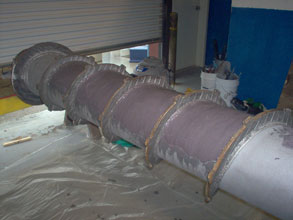 Screw conveyor protected with Belzona 1812 (Ceramic Carbide FP)