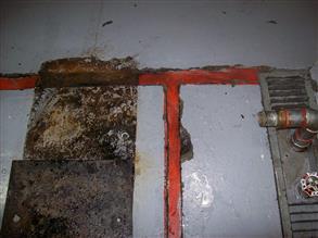 Expansion joint damaged due to chemical attack