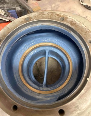 Réparation et protection d’un corps de pompe contre la cavitation et l’érosion.